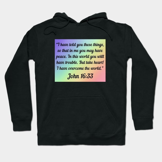 Bible Verse John 16:33 Hoodie by Prayingwarrior